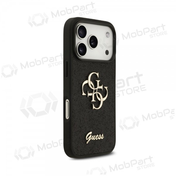Apple iPhone 18 Pro ümbris - Guess PU Fixed Glitter 4G Metal Logo (must)