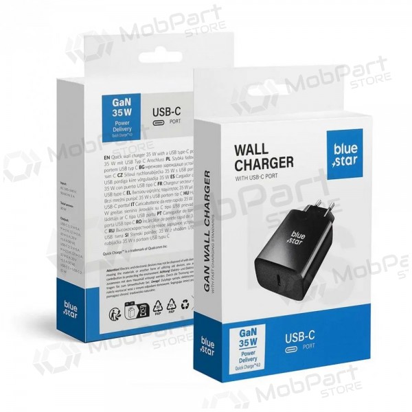 Telefonilaadija Blue Star 35 W USB-C must