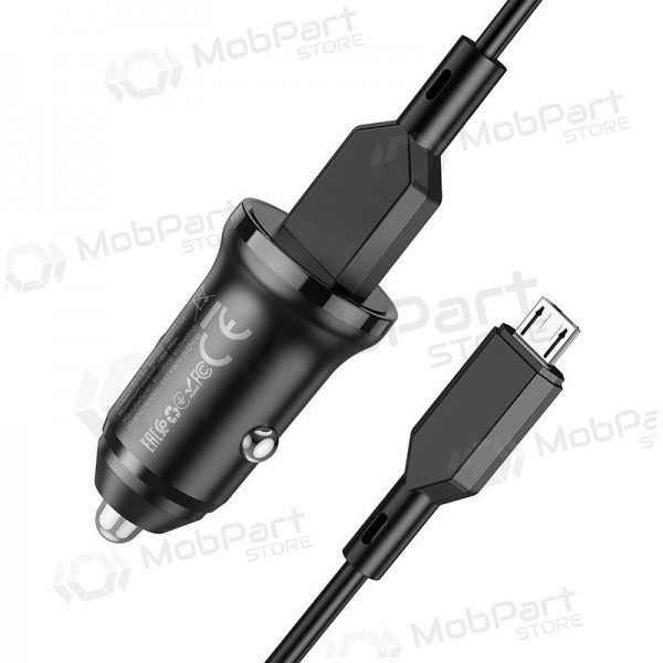Laadija automobilinis Borofone BZ18 Quick Charge 3.0 18W + MicroUSB (mustad)