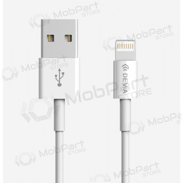 USB kaabel Devia Smart Lightning 2.0m (valged)
