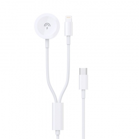 USB-C kaabel Dudao A12MAX-2in1 USB-C iWatchile / Lightning 1.2 m