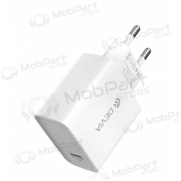 Laadija Devia Smart PD Quick Charge + MFI Type-C-Lightning (valged)
