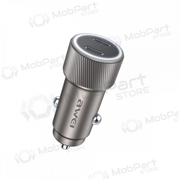 Autolaadija Awei C-858 33W 2xUSB-C mustad