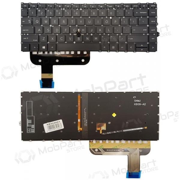 Klaviatuur HP EliteBook 845 G7,koos pašvietimu ja „trackpoint“ Klaviatuur HP EliteBook 845 G7,koos pašvietimu ja „trackpoint“