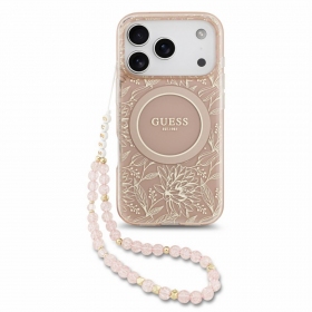 Apple iPhone 18 Pro ümbris - Guess IML Flowers Allover Strap MagSafe