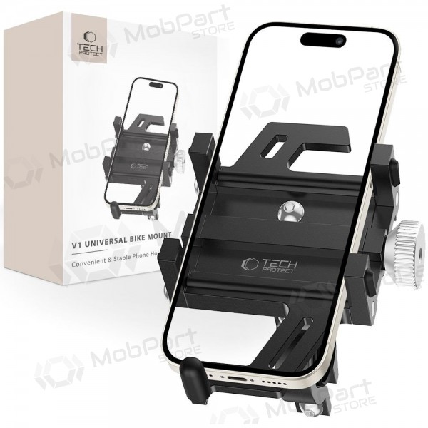 Telefono laikiklis dviračiui Tech-Protect V1 Universal mustad
