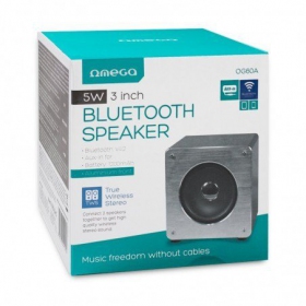 Bluetooth kaasaskantav kõlar OMEGA WOODEN OG60A (MicroSD, vabakäeseadmega, AUX,FM) (hall)