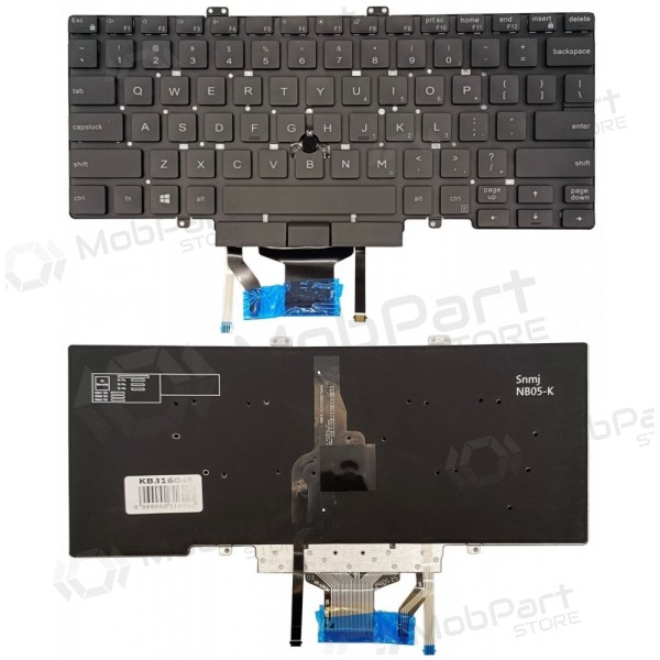 Klaviatuur DELL Latitude 5400,koos „trackpoint“ Klaviatuur DELL Latitude 5400,koos „trackpoint“
