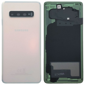 Samsung G973 Galaxy S10 patareipesade kaas (tagakaas) valged (Prism White) (kasutatud grade A, originaalne)