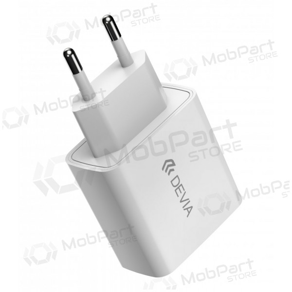 Laadija Devia Smart PD Quick Charge + MFI Type-C-Lightning (valged)