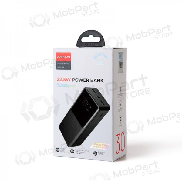 Väline patarei / aku Power Bank Joyroom JR-QP193 22.5W 30000mAh must Väline patarei / aku Power Bank Joyroom JR-QP193 22.5W 30000mAh must