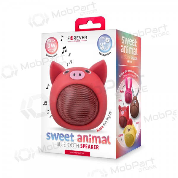 Bluetooth kaasaskantav pealmine kõlar Forever Sweet Animal Pig Rose ABS-100