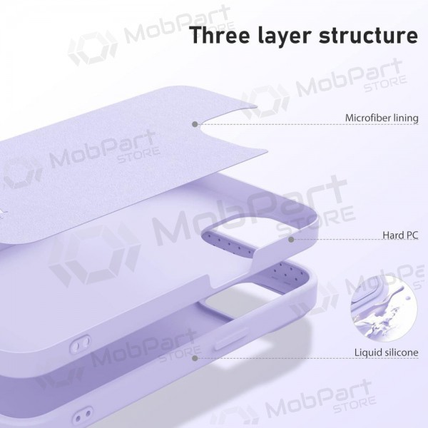 Apple iPhone 15 Plus ümbris „Nillkin Silicone“ (šviesiai lilla) Apple iPhone 15 Plus ümbris „Nillkin Silicone“ (šviesiai lilla)