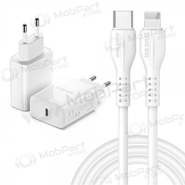 Laadija Dux Ducis C60-PD 20W + Type-C-Lightning (valged)
