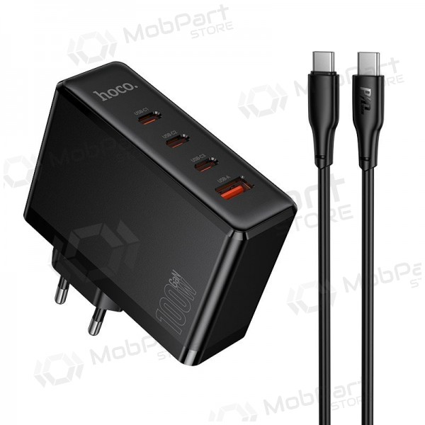Võrgulaadija Hoco N85 100 W 3x USB-C + USB-A koos USB-C kaabliga 2 m must