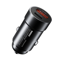 Autolaadija Remax RCC361 15W USB-C/USB-A mustad