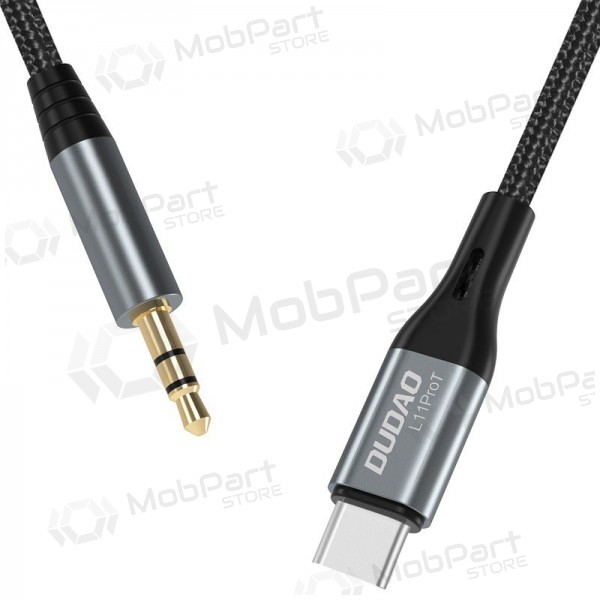 Helikaabel Dudao L11ProT USB-C kuni 3.5 mm 1 m must