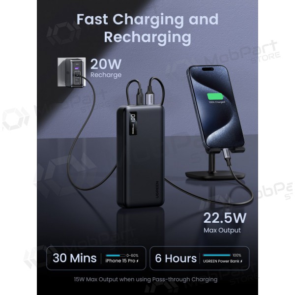 Väline patarei / aku Power Bank Ugreen PB313 20W 20000mAh (25683) must Väline patarei / aku Power Bank Ugreen PB313 20W 20000mAh (25683) must