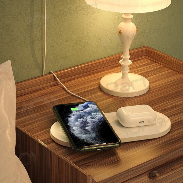 Laadija juhtmeta Borofone BQ7 Prominent Dual (10W) (valged)