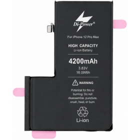 Akumuliatorius "Di-Power" (suurendatud mahtuvusega) mõeldud iPhone 12 Pro Max 4200mAh