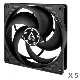 ARCTIC P14 korpuso ventiliatoriai, 3-pin, 140mm, juodi, 5 tk.