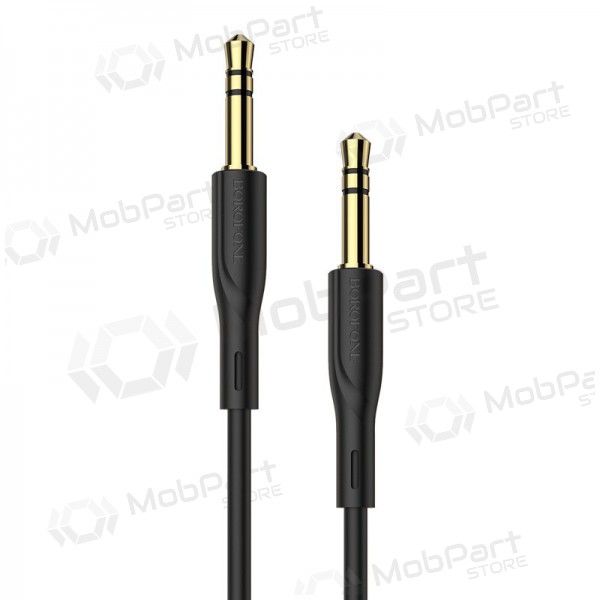 Audio adapter 3,5mm į 3,5mm Borofone BL1 (mustad) Audio adapter 3,5mm į 3,5mm Borofone BL1 (mustad)