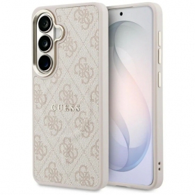 Samsung Galaxy S26 ümbris - Guess PU Leather 4G Gold Frame Magnetic (pruun)