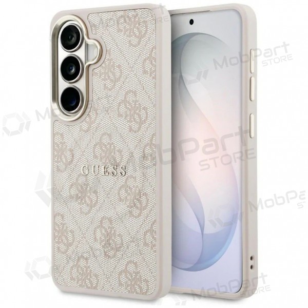 Samsung Galaxy S26 ümbris - Guess PU Leather 4G Gold Frame Magnetic (roosa)