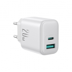 Laadija Joyroom JR-TCF21 USB-C/USB-A PD20W valged