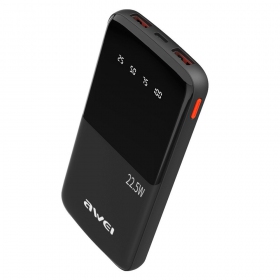 Väline patarei / aku Power Bank Awei P10K 22.5W 10000mAh must