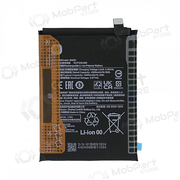 Xiaomi Redmi Note 11, Note 11S patarei / aku, akumuliatorius (BN5D) (originaalne) Xiaomi Redmi Note 11, Note 11S patarei / aku, akumuliatorius (BN5D) (originaalne)