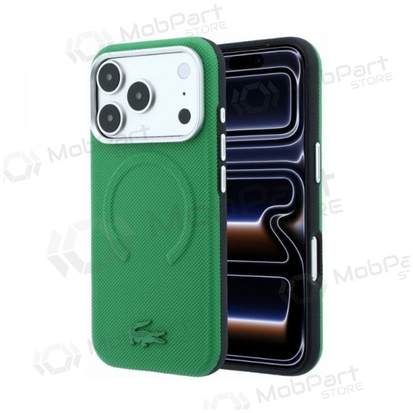 Apple iPhone 18 Pro Max ümbris - Lacoste PVC Petit Pique Semi Wrap Embossed MagSafe (roheline)