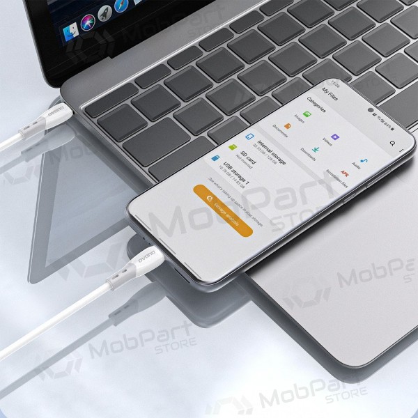 USB-C kaabel Dudao L25SC USB-C kuni USB-C 2 m 60 W valge