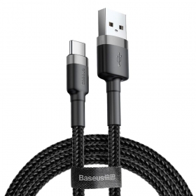 USB kaabel Baseus Cafule Type-C 2.0m 2.0A (hall-mustad) CATKLF-CG1