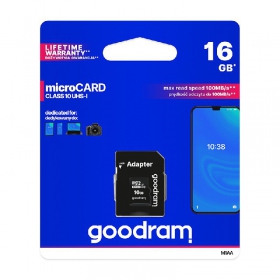 Mälukaart GOODRAM MicroSD 16GB (class10 UHS-I) + SD Adapter