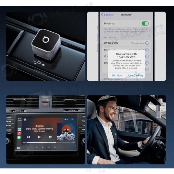 Juhtmevaba CarPlay / Android Auto adapter Ottocast Mini Cube CP88-T2 must