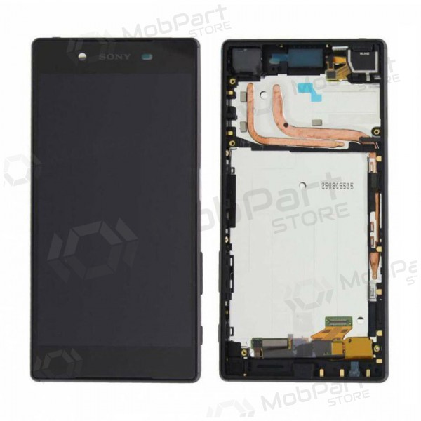 Sony E6603 / E6653 Xperia Z5 ekraan (mustad) (koos raamiga) (kasutatud grade B, originaalne)