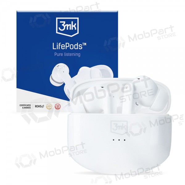 Juhtmeta vabakäeseadmega 3mk LifePods (valge) Juhtmeta vabakäeseadmega 3mk LifePods (valge)