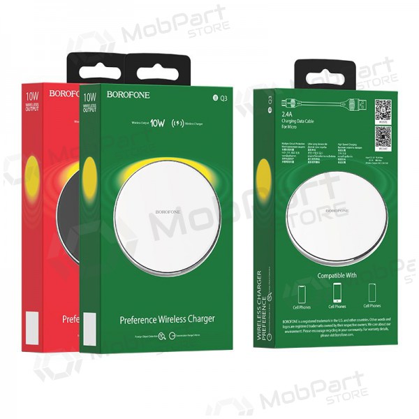 Laadija juhtmeta Borofone BQ3 (10W) (hõbedased)