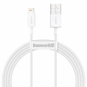 USB kaabel Baseus Superior Lightning 2.4A 1.5m (valged) CALYS-B02