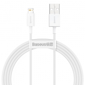 USB kaabel Baseus Superior Lightning 2.4A 1.5m (valged) CALYS-B02