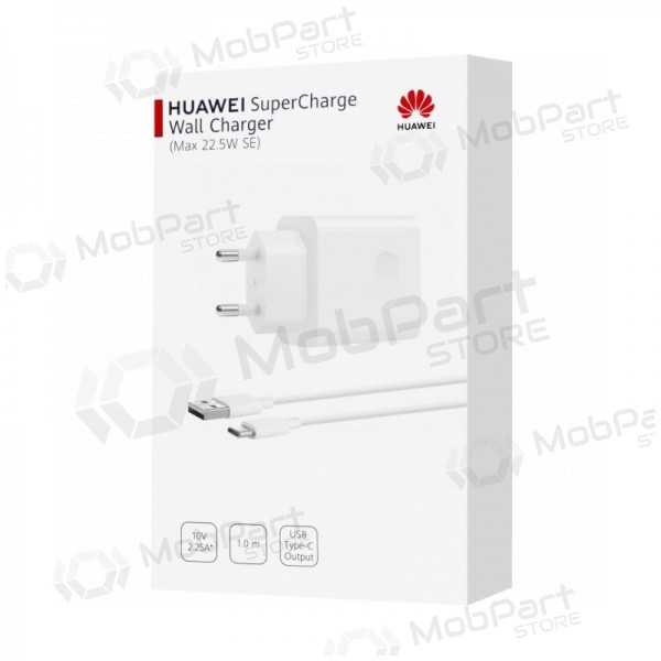 Laadija originaalne Huawei CP404B SuperCharge 22.5W + kaabel Type-C 1m pakendis valged