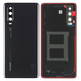 Huawei P30 patareipesade kaas (tagakaas) (mustad) (service pack) (originaalne)