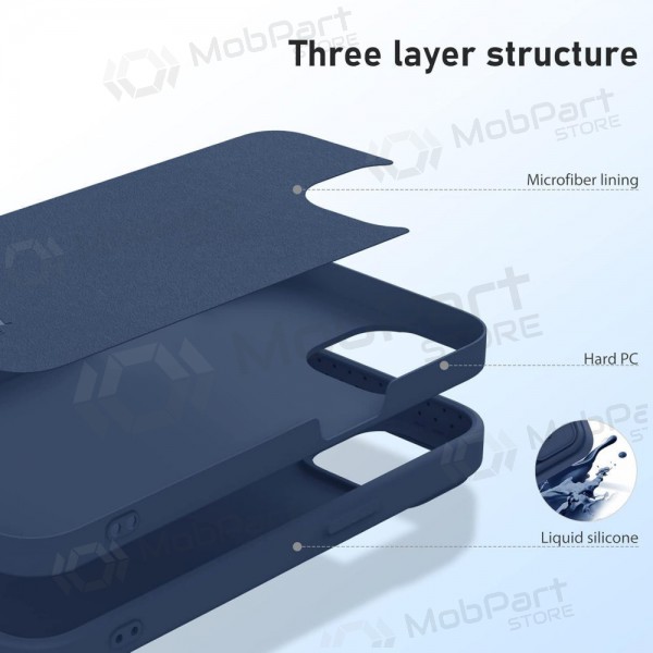 Apple iPhone 15 ümbris „Nillkin Silicone“ (tumesinine)
