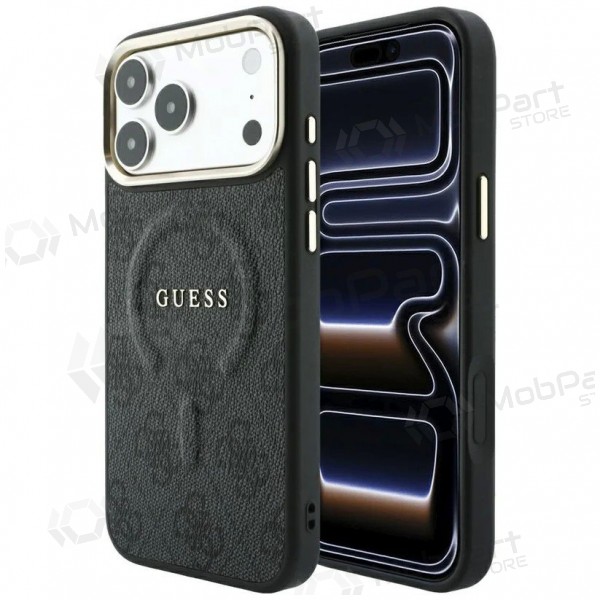 Apple iPhone 18 Pro ümbris - Guess PU Leather 4G Gold Frame Embossed MagSafe (must)