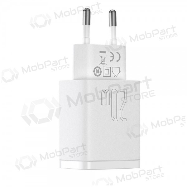 Laadija Baseus USB + Type-C 20W CCXJ-B02 (valged)