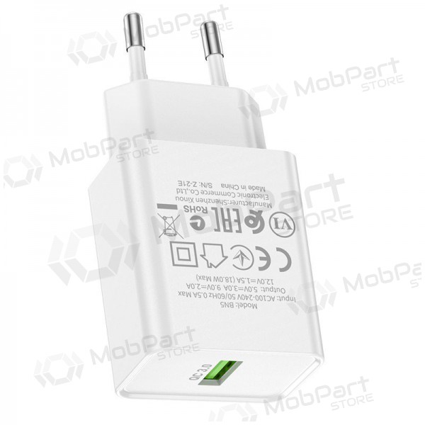 Laadija Borofone BN5 QC 3.0 18W (valged)