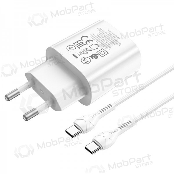 Laadija buitinis Hoco N22 Jetta PD25W + Type-C valged