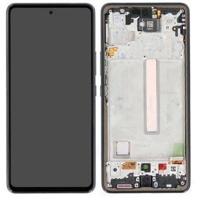 Samsung Galaxy A53 5G ekraan (mustad) (koos raamiga) (originaalne)