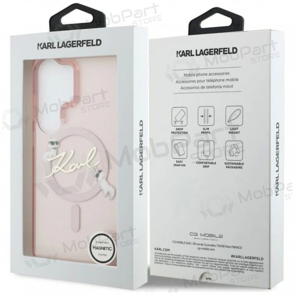 Samsung Galaxy S26 Ultra ümbris - Karl Lagerfeld IML Choupette Karl Script Logo Magnetic (roosa)